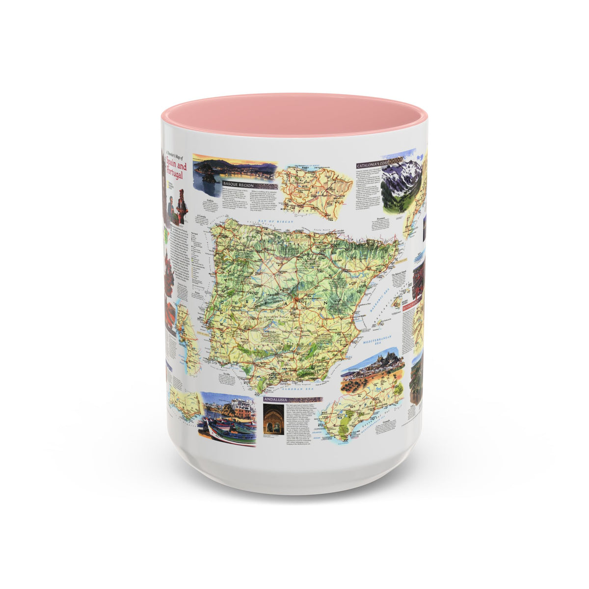 Spain and Portugal - A Traveller's Map (1998) (Map) Accent Coffee Mug