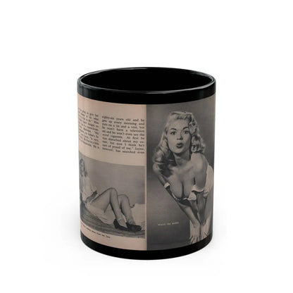 Jayne Mansfield #291 - JAYNE Pocket Magazine Pages 26 & 27 (Vintage Female Icon) Black Coffee Mug-11oz-Go Mug Yourself