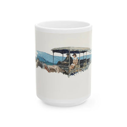 Couple in a Horse-Drawn Carriage - White Coffee Mug-15oz-Go Mug Yourself