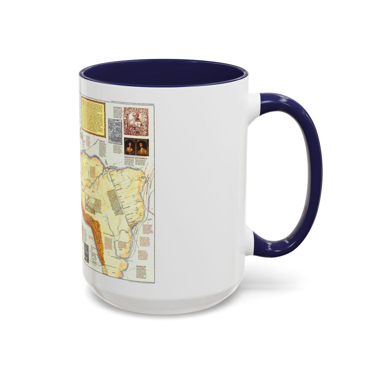 Americas - Spain in the (1992) (Map) Accent Coffee Mug