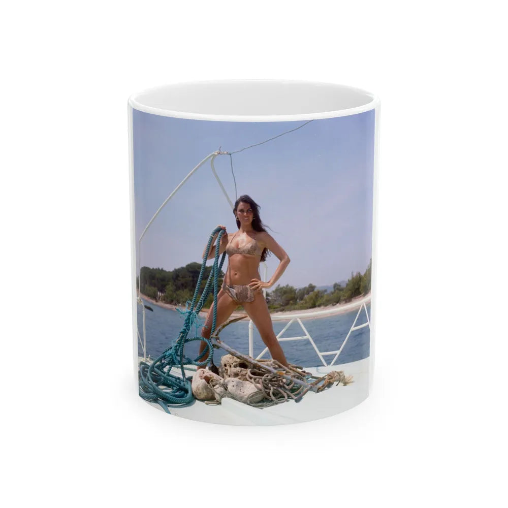 Caroline Munro #297 (Vintage Female Icon) White Coffee Mug-11oz-Go Mug Yourself