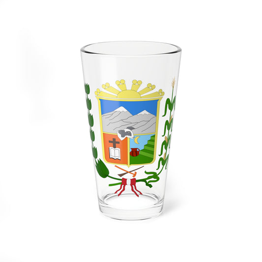 Escudo del distrito de Puquina (Peru) (Coat of Arms) Pint Glass 16oz