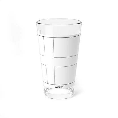 Flag of Sweden colouring page (Sweden) Pint Glass 16oz