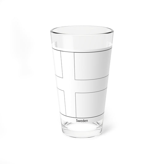 Flag of Sweden colouring page (Sweden) Pint Glass 16oz