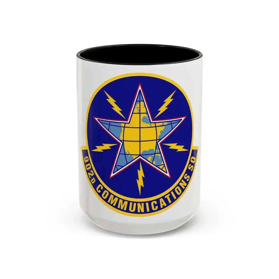 902d Communications Squadron (U.S. Air Force) Accent Coffee Mug 15oz Black - Go Mug Yourself