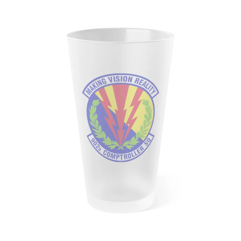 902d Comptroller Squadron (U.S. Air Force) Frosted Pint Glass 16oz-16oz-Frosted-Go Mug Yourself