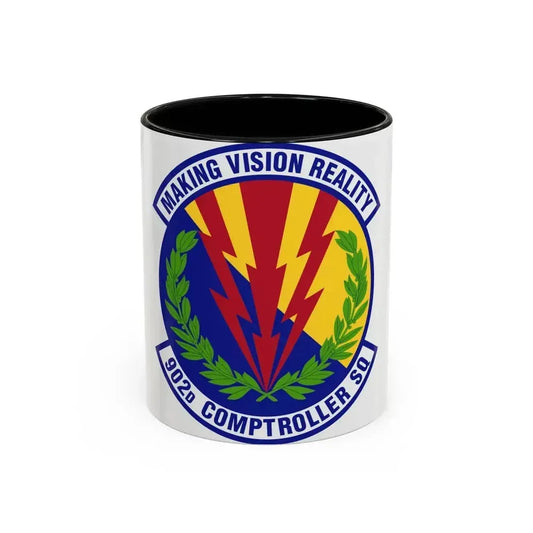 902d Comptroller Squadron (U.S. Air Force) Accent Coffee Mug 11oz Black - Go Mug Yourself