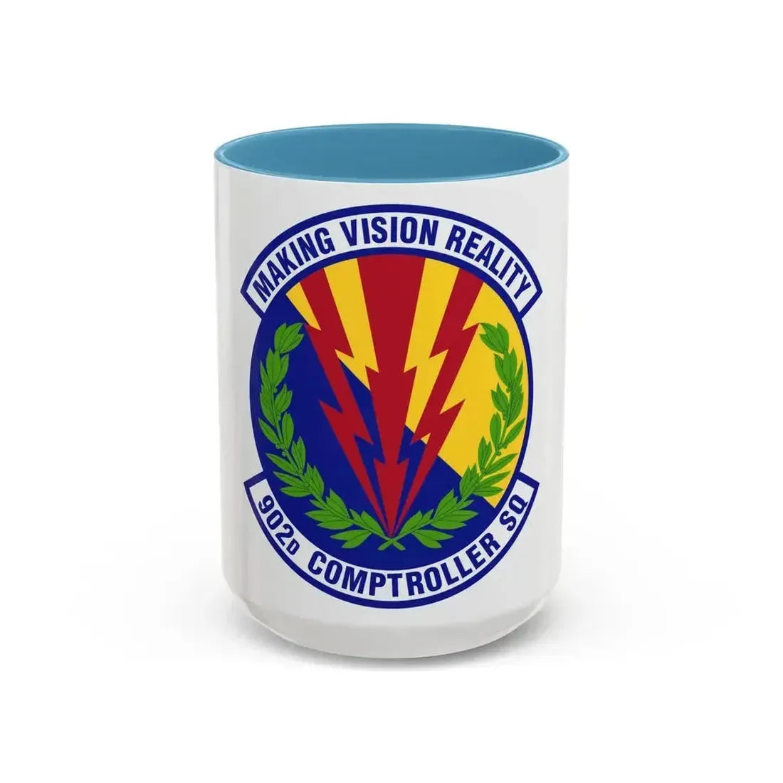 902d Comptroller Squadron (U.S. Air Force) Accent Coffee Mug 15oz Light Blue - Go Mug Yourself