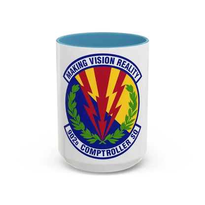 902d Comptroller Squadron (U.S. Air Force) Accent Coffee Mug 15oz Light Blue - Go Mug Yourself