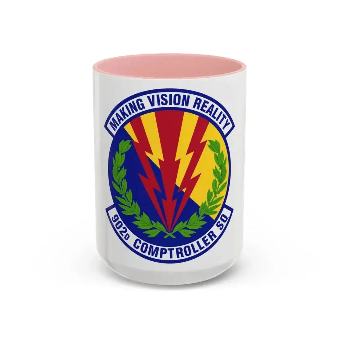 902d Comptroller Squadron (U.S. Air Force) Accent Coffee Mug 15oz Pink - Go Mug Yourself