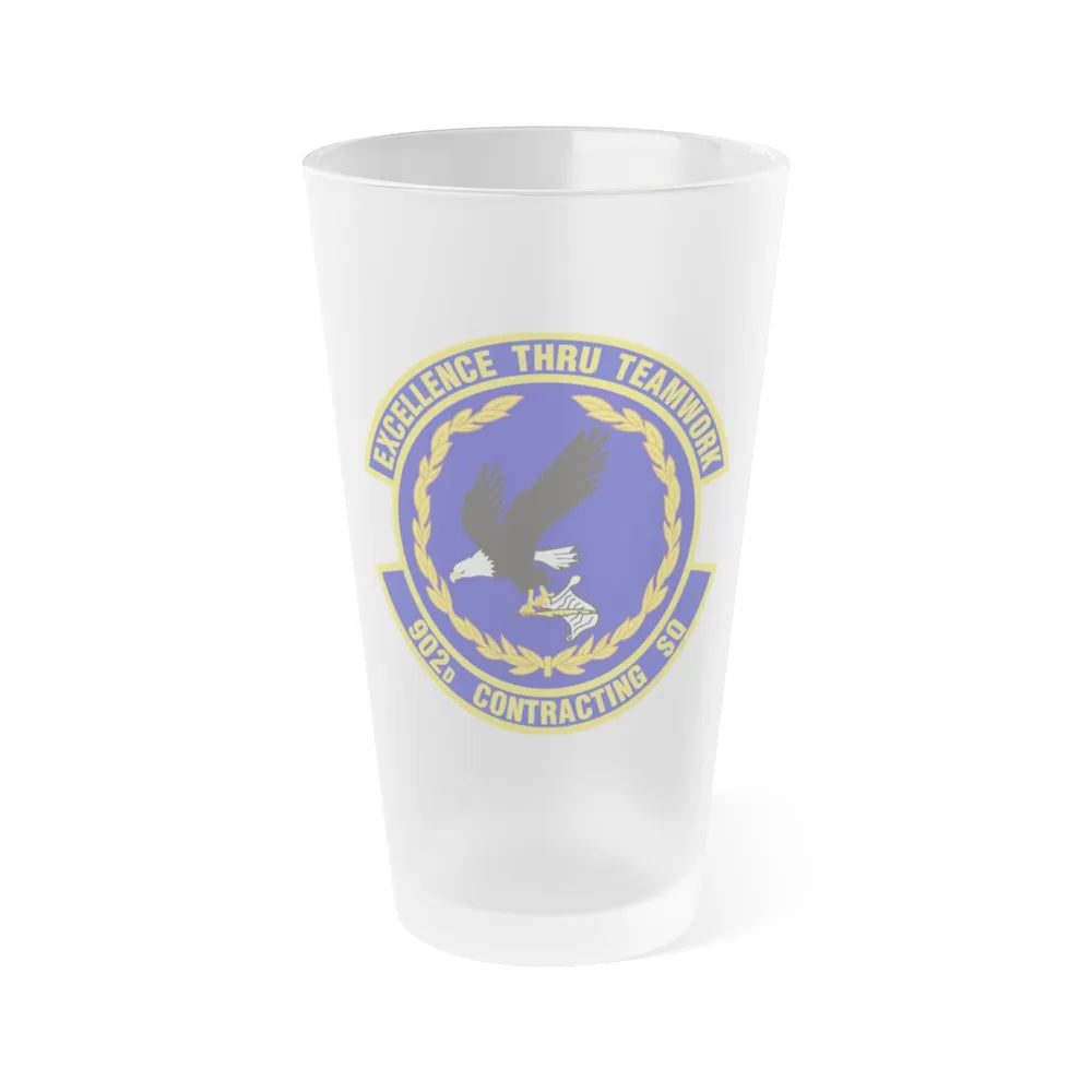 902d Contracting Squadron (U.S. Air Force) Frosted Pint Glass 16oz-16oz-Frosted-Go Mug Yourself