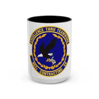 902d Contracting Squadron (U.S. Air Force) Accent Coffee Mug 15oz Black - Go Mug Yourself