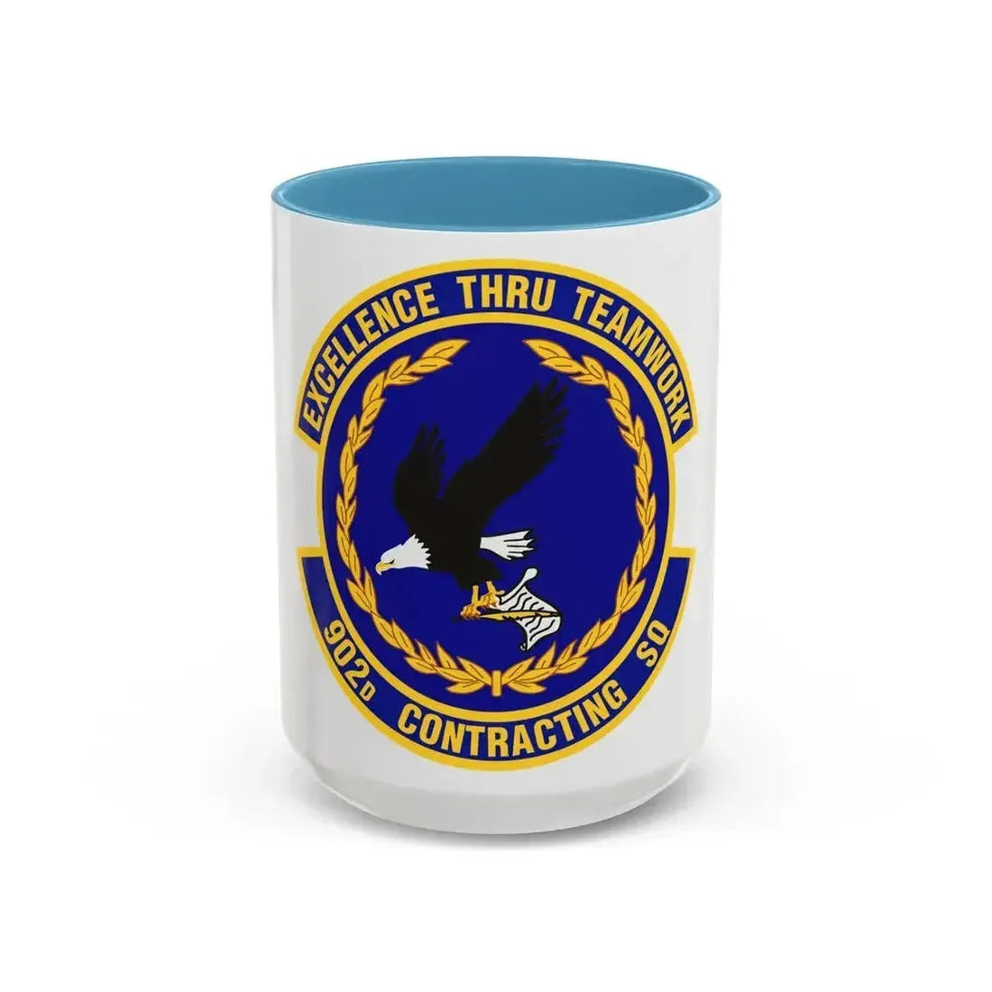 902d Contracting Squadron (U.S. Air Force) Accent Coffee Mug 15oz Light Blue - Go Mug Yourself