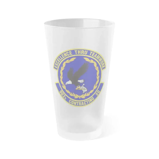 902d Contracting Squadron (U.S. Air Force) Frosted Pint Glass 16oz 16oz Frosted - Go Mug Yourself
