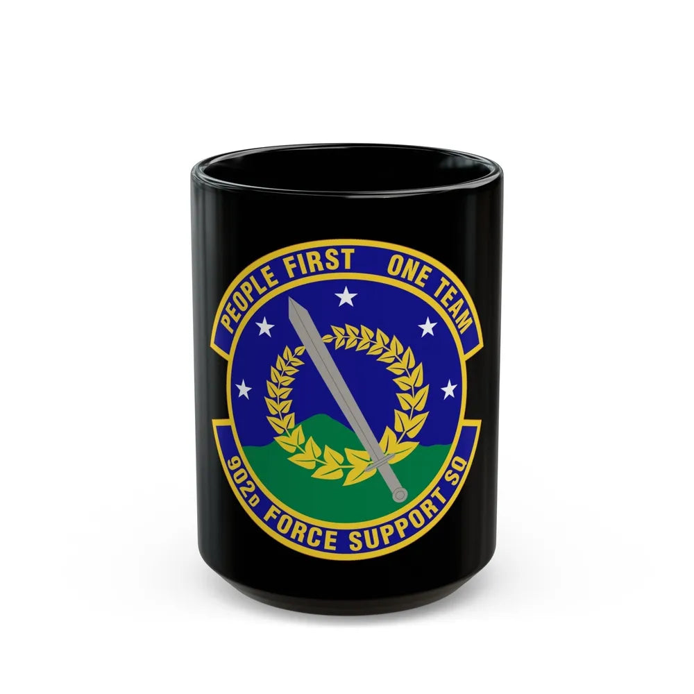 902d Force Support Squadron (U.S. Air Force) Black Coffee Mug-15oz-Go Mug Yourself