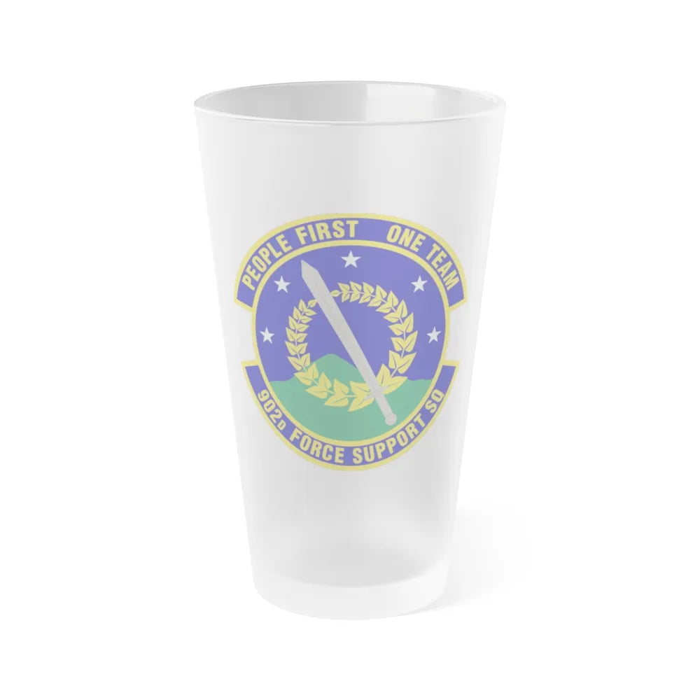 902d Force Support Squadron (U.S. Air Force) Frosted Pint Glass 16oz-Go Mug Yourself