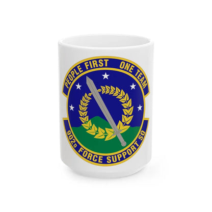 902d Force Support Squadron (U.S. Air Force) White Coffee Mug-15oz-Go Mug Yourself