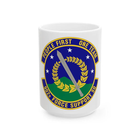 902d Force Support Squadron (U.S. Air Force) White Coffee Mug-15oz-Go Mug Yourself