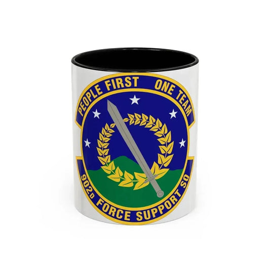902d Force Support Squadron (U.S. Air Force) Accent Coffee Mug 11oz Black - Go Mug Yourself