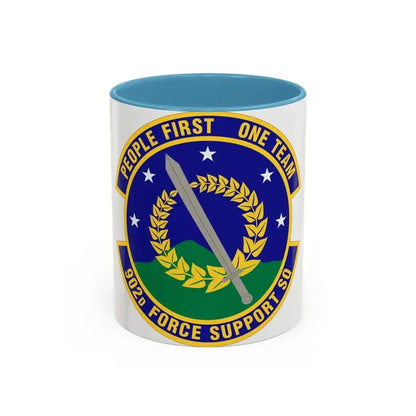 902d Force Support Squadron (U.S. Air Force) Accent Coffee Mug 11oz Light Blue - Go Mug Yourself