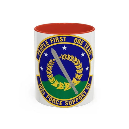 902d Force Support Squadron (U.S. Air Force) Accent Coffee Mug 11oz Red - Go Mug Yourself