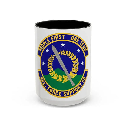 902d Force Support Squadron (U.S. Air Force) Accent Coffee Mug 15oz Black - Go Mug Yourself