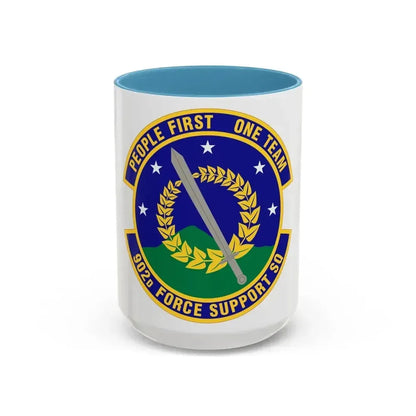 902d Force Support Squadron (U.S. Air Force) Accent Coffee Mug 15oz Light Blue - Go Mug Yourself