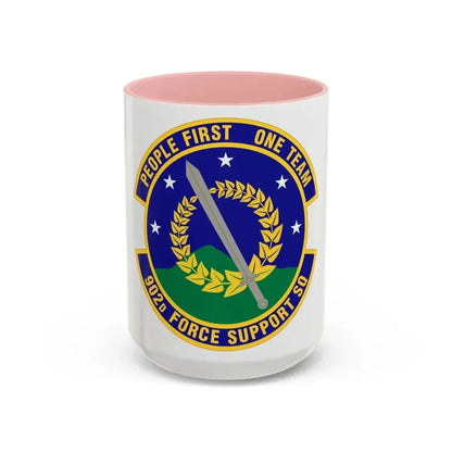 902d Force Support Squadron (U.S. Air Force) Accent Coffee Mug 15oz Pink - Go Mug Yourself