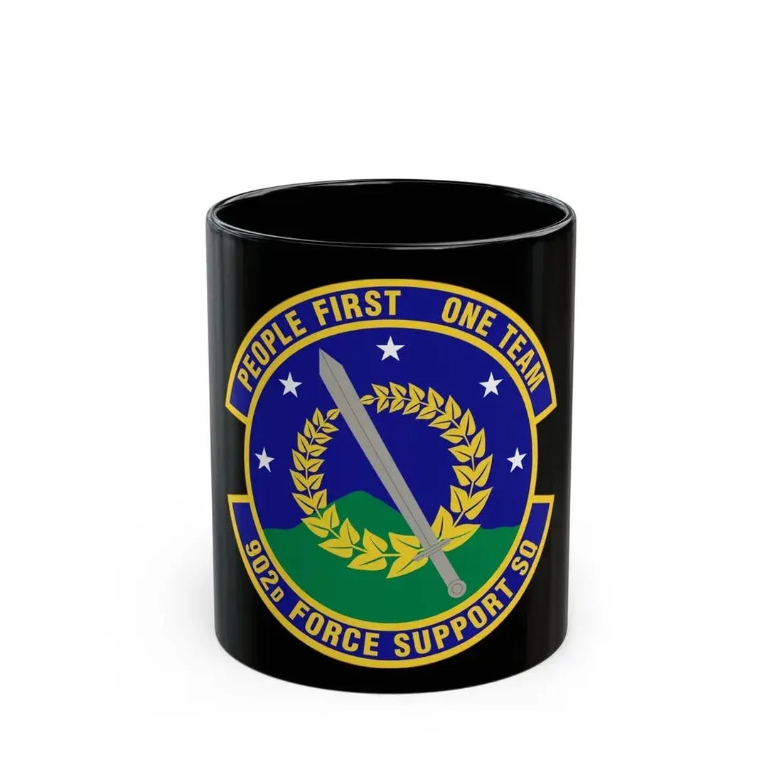 902d Force Support Squadron (U.S. Air Force) Black Coffee Mug 11oz - Go Mug Yourself