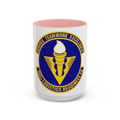 902d Logistics Readiness Squadron (U.S. Air Force) Accent Coffee Mug 15oz Pink - Go Mug Yourself