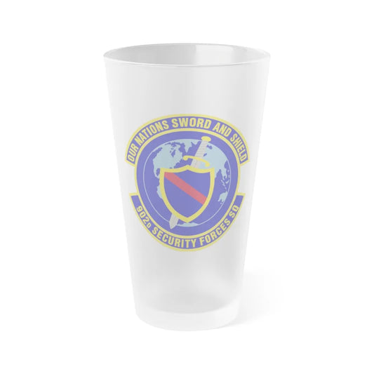 902d Security Forces Squadron (U.S. Air Force) Frosted Pint Glass 16oz-16oz-Frosted-Go Mug Yourself