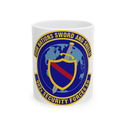 902d Security Forces Squadron (U.S. Air Force) White Coffee Mug-11oz-Go Mug Yourself