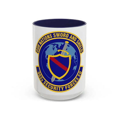902d Security Forces Squadron (U.S. Air Force) Accent Coffee Mug 15oz Navy - Go Mug Yourself