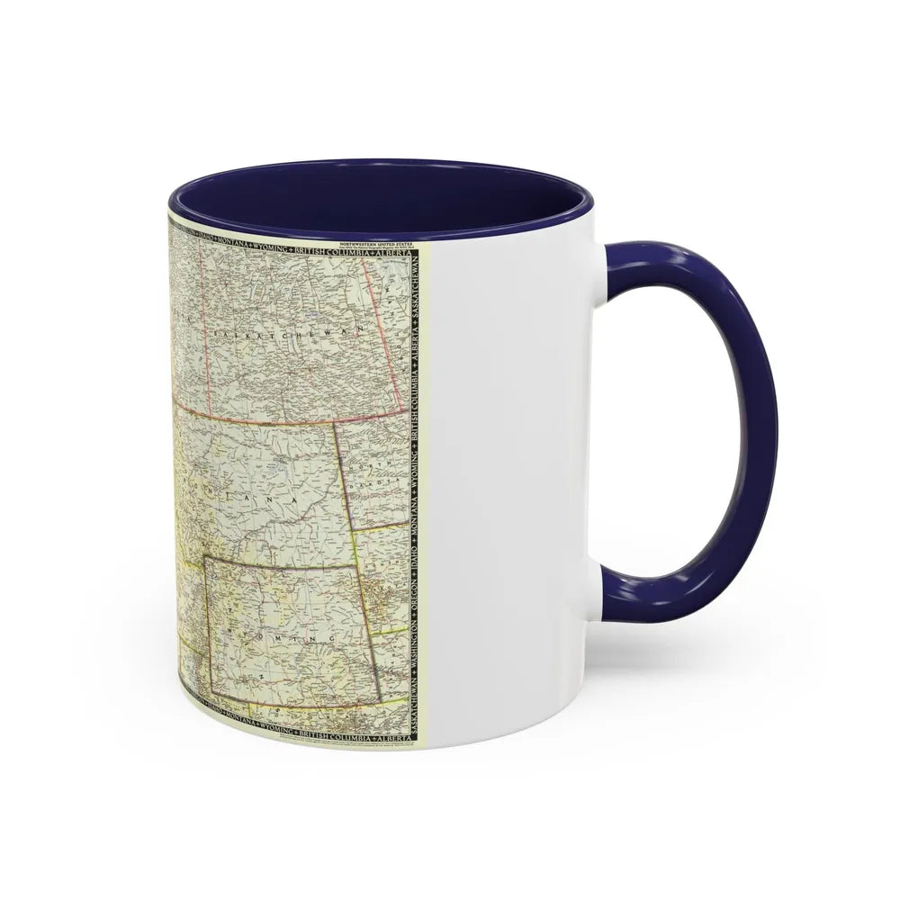 USA - Northwestern (1950) (Map) Accent Coffee Mug-Go Mug Yourself