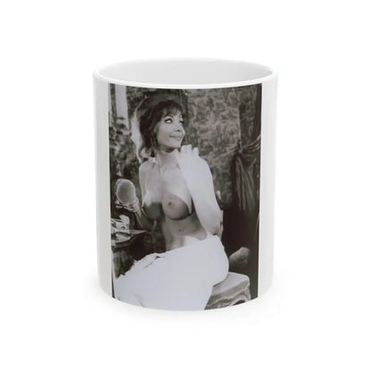 Ingrid Pitt #124 - Topless (Vintage Female Icon) White Coffee Mug-11oz-Go Mug Yourself