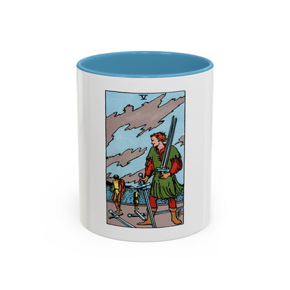 The 5 of Swords (Tarot Card) Accent Coffee Mug