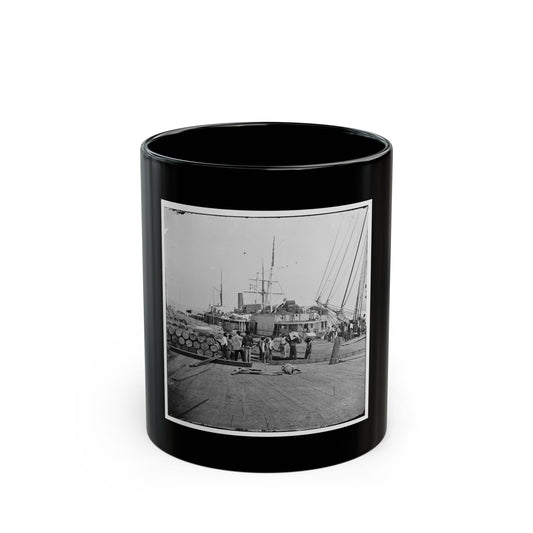 City Point, Va. African Americans Unloading Vessels At Landing (U.S. Civil War) Black Coffee Mug