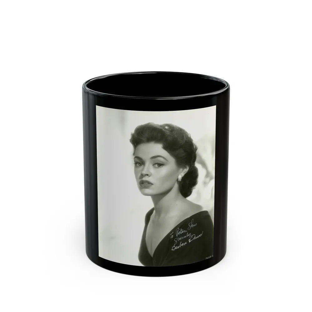 Barbara Darrow #08 (Vintage Female Icon) Black Coffee Mug-11oz-Go Mug Yourself