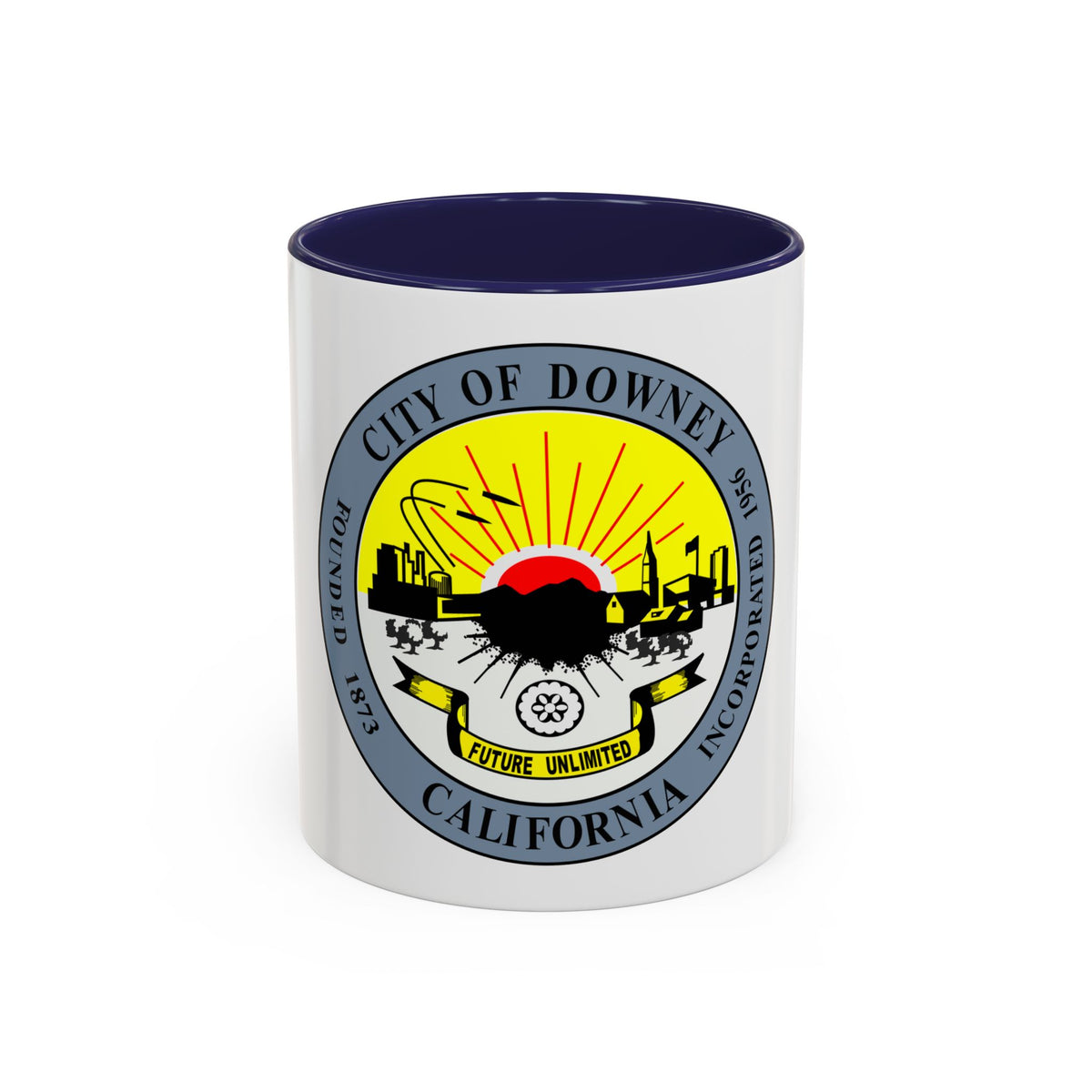 Seal of Downey California - Accent Coffee Mug