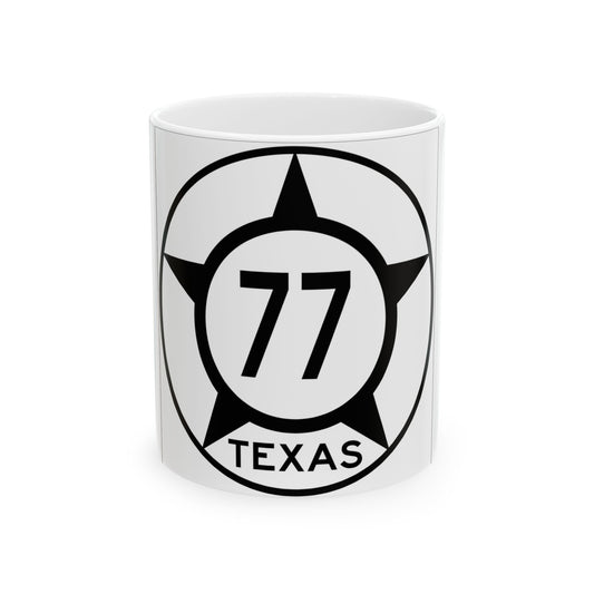 Old Texas 77 (Texas) (Road Sign) White Coffee Mug
