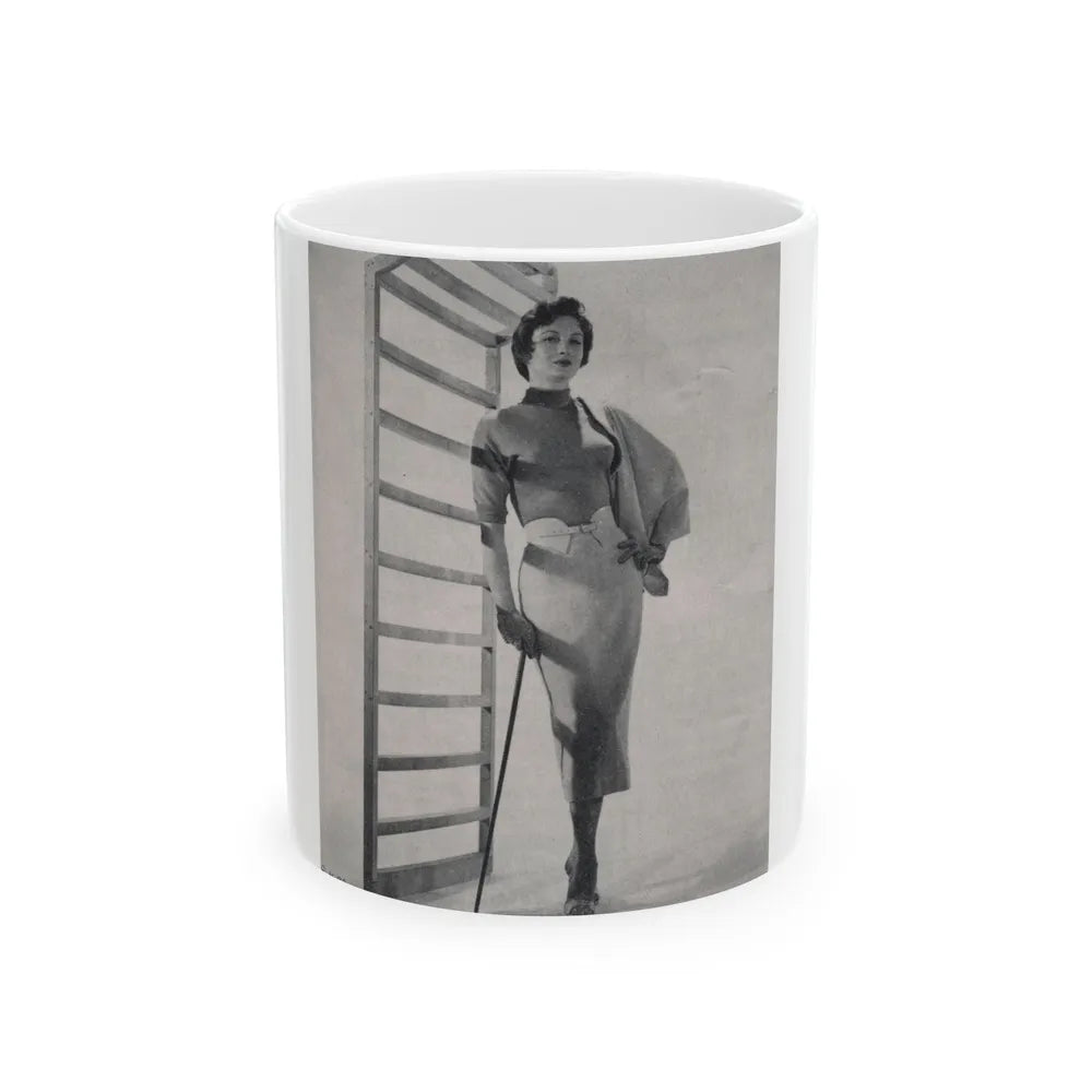 Carol Ohmart #59 - Page 1, Photo 3 of 4 Cropped from International Photographer Mag. June '55 (Vintage Female Icon) White Coffee Mug-11oz-Go Mug Yourself