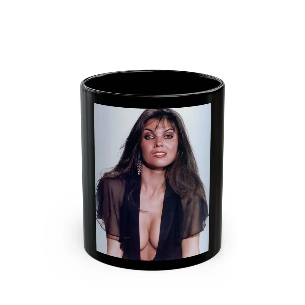 Caroline Munro #314 (Vintage Female Icon) Black Coffee Mug-11oz-Go Mug Yourself