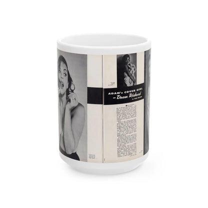 Dawn Richard #45 - [Pages 20 & 21] Including Pages 1 & 2 of 4 with, 3 B&W Photos+Article from Adam Mag. '58 - Photo (Vintage Female Icon) White Coffee Mug-15oz-Go Mug Yourself