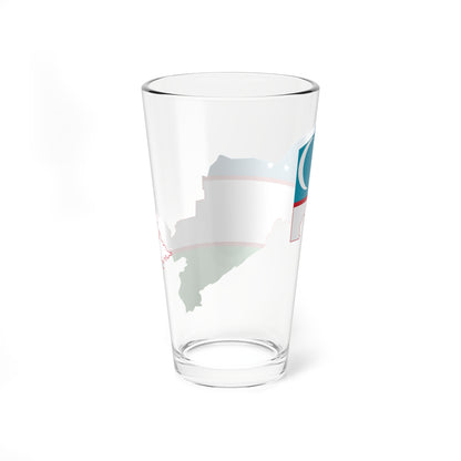 Flag-map of Uzbekistan (Uzbekistan) Pint Glass 16oz