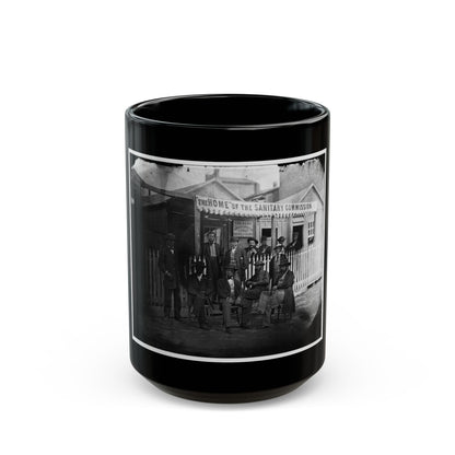 Washington, D.C. Group Of Sanitary Commission Workers At The Entrance Of The Home Lodge (U.S. Civil War) Black Coffee Mug