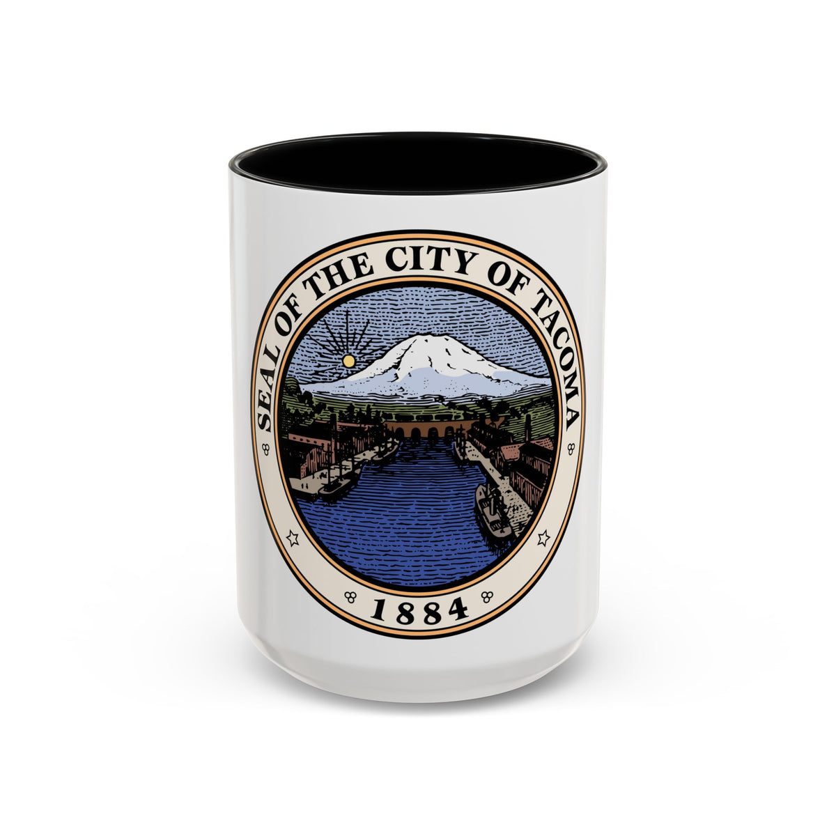 Seal of Tacoma WA - Accent Coffee Mug