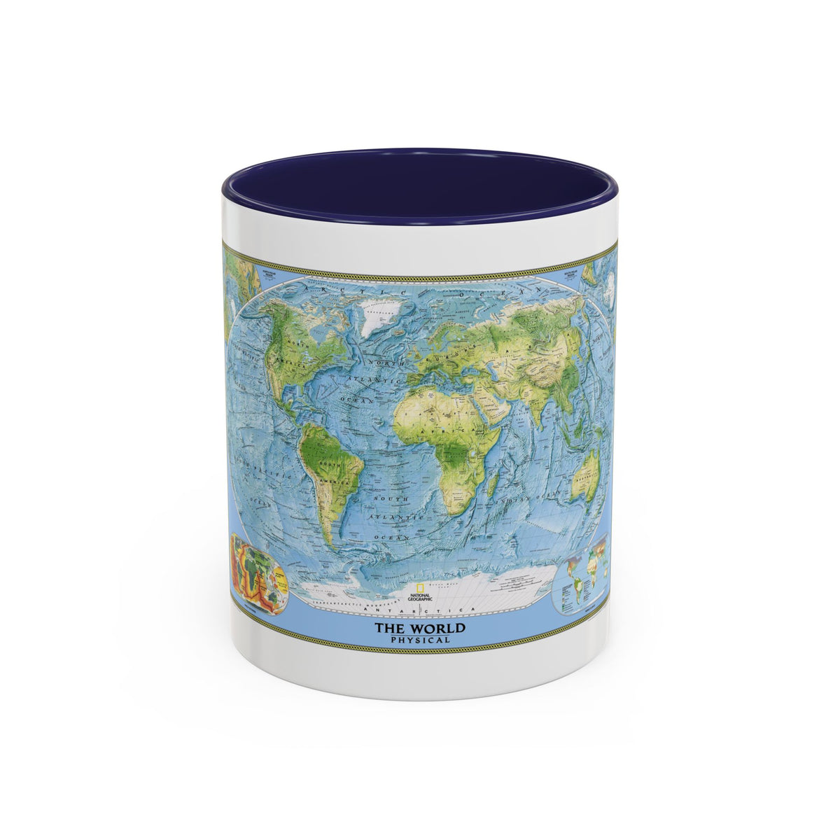 World Map - Physical (2005) (Map) Accent Coffee Mug