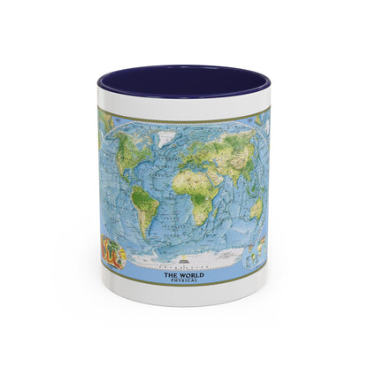 World Map - Physical (2005) (Map) Accent Coffee Mug