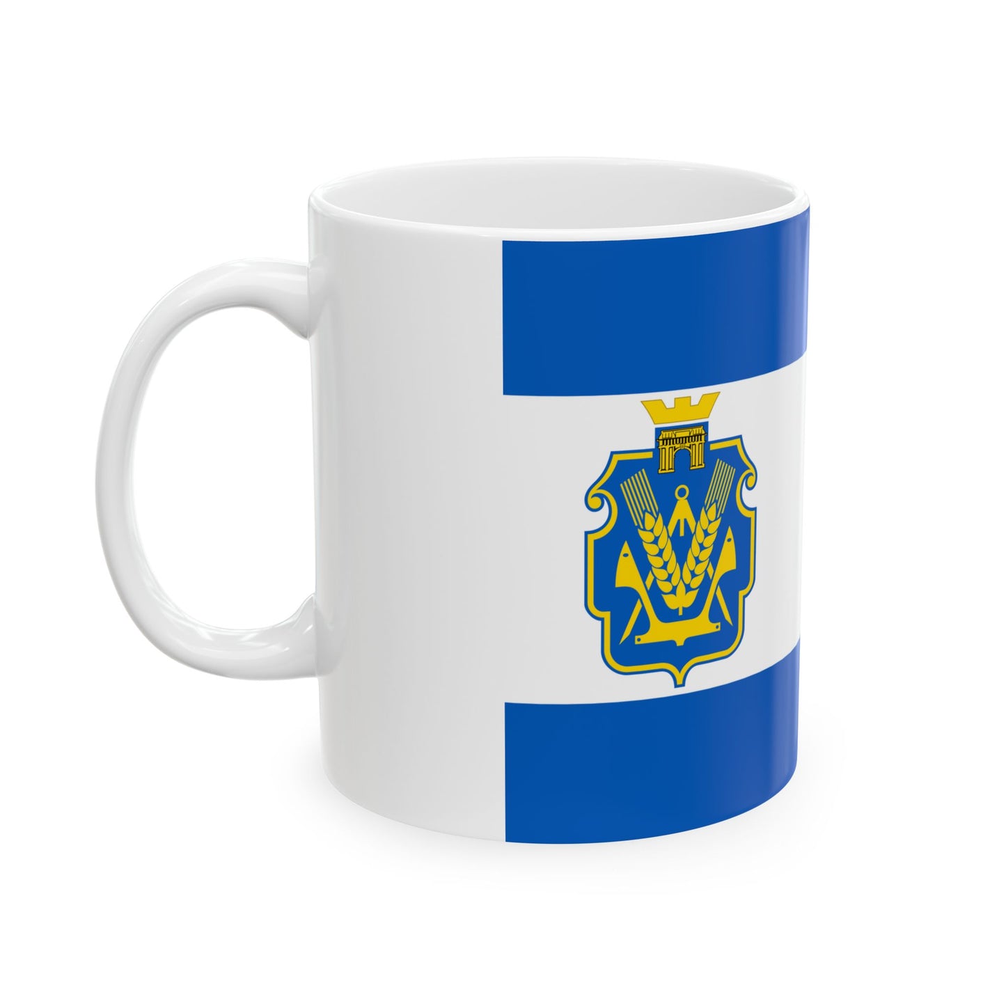 Flag of Kherson Oblast Ukraine - White Coffee Mug