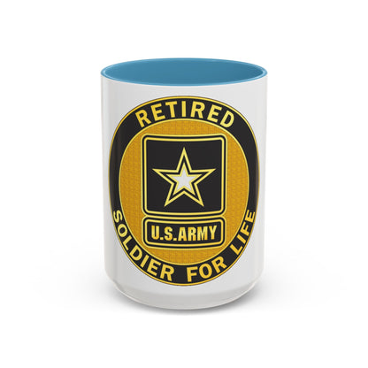 Mug à café avec insigne d'identification de service à la retraite (armée américaine)